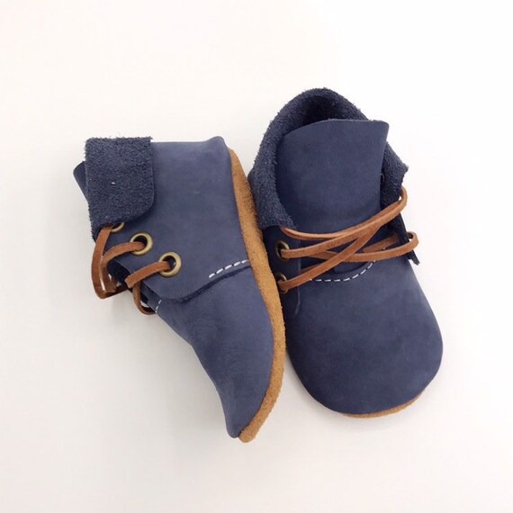 blue moccasin boots