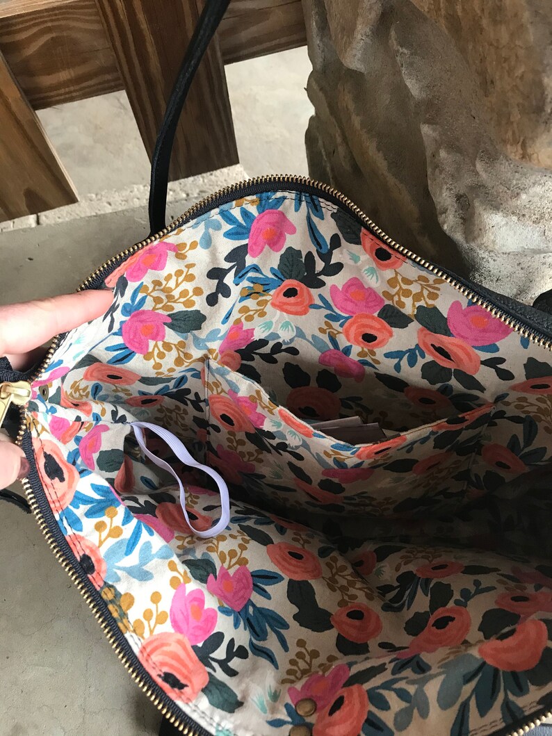 Leather Weekender Luggage Tote With Trolley Sleeve Etsy