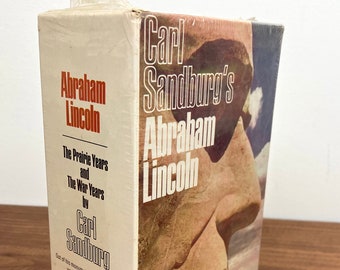 Abraham Lincoln Book Set by Carl Sandburg - The War Years, The Prairie Years - Vintage Paperback Box Set / President, Decor Gift