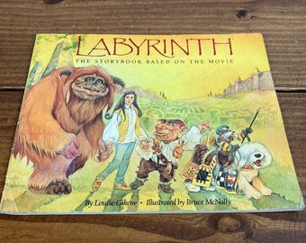 Labyrinth - The Storybook Based on the Movie by Louise Gikow - Illustrated by Bruce McNally - Vintage Children's Book, Decor Gift