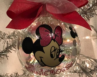 custom hand decorated disney minnie mouse glass christmas ornament - Minnie Mouse Christmas Ornament custom hand decorated disney minnie mouse glass christmas ornament - Minnie Mouse Christmas Ornament