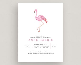 Flamingo Bridal Shower Invitation, Flamingo invitation, Printable Flamingo Bridal Shower Invitation, Digital File