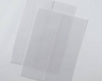 Funda de vitela para invitación de 5x7, envoltura de vitela, sobre de vitela, funda transparente, invitaciones translúcidas, invitaciones de vitela, envoltura predoblada