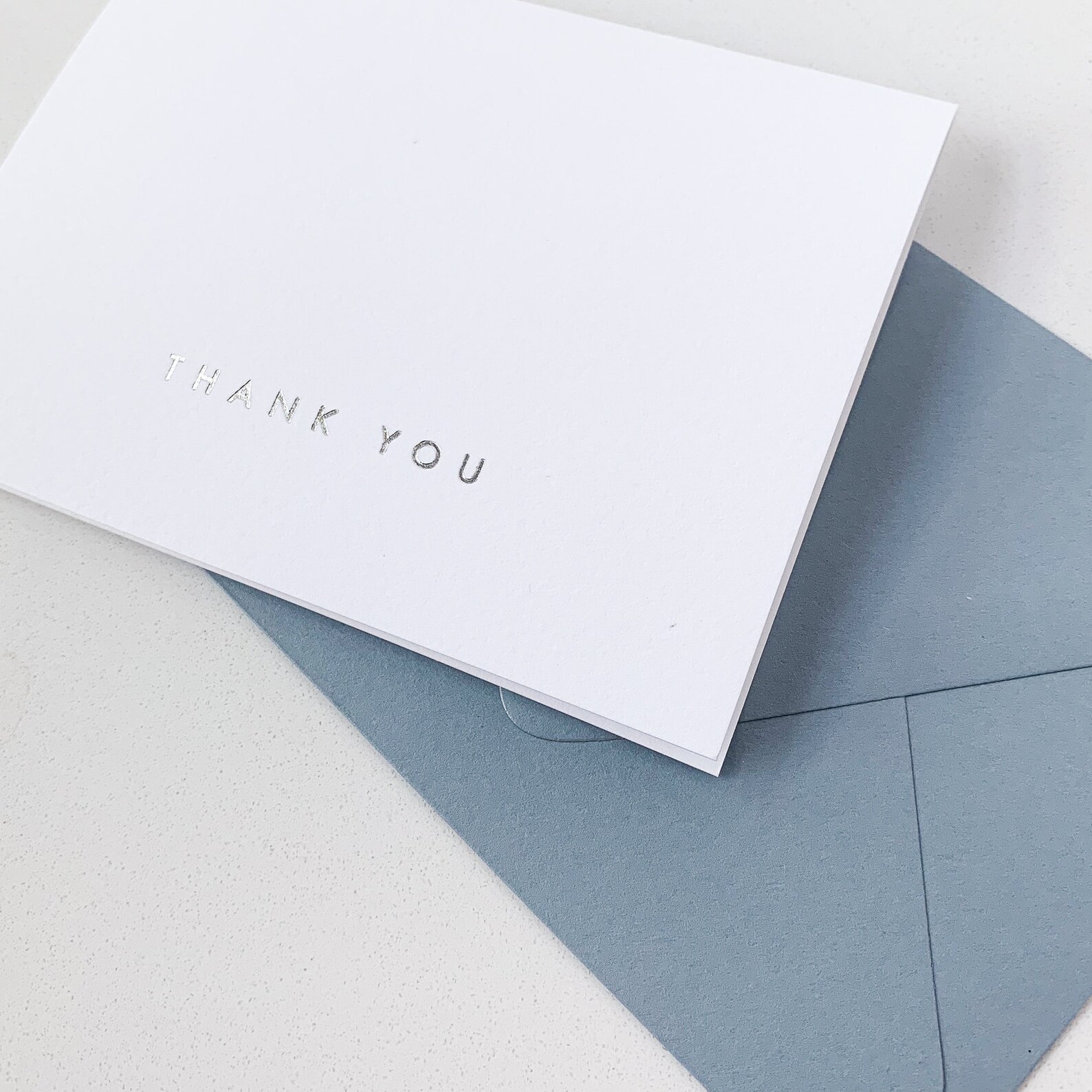 Silver Foil Pressed Thank You Cards / Set of 10 - Etsy