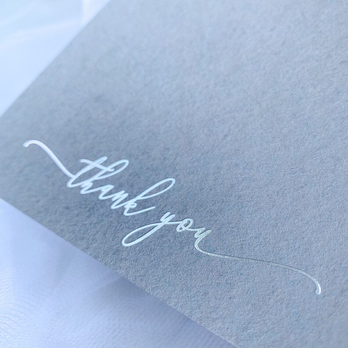 Silver Foil Pressed Thank You Cards / Set of 10 Etsy