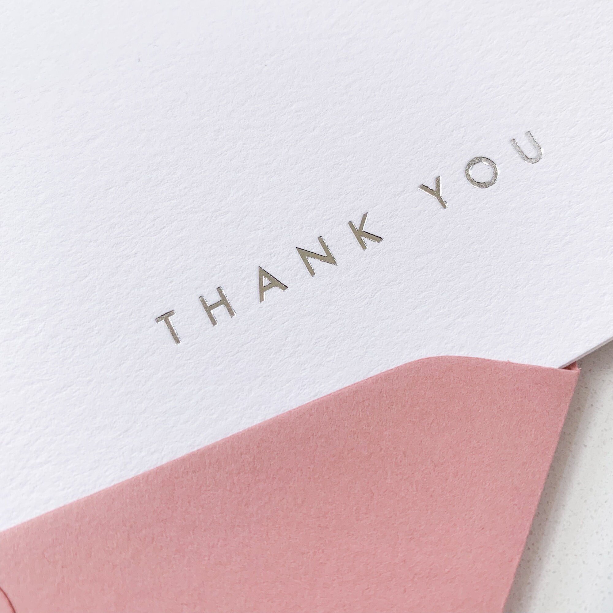Silver Foil Pressed Thank You Cards / Set of 10 - Etsy