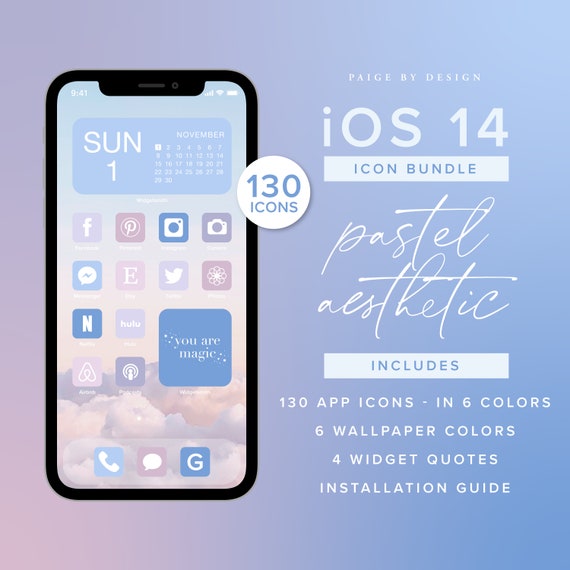 iOS 15 Icon Pack AESTHETIC iPhone icons iOS 14 Icons Theme iOS 15 App ...