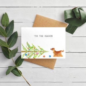 Set of 6 Cocker Spaniel Holiday Card / Cocker Spaniel Dog Christmas Card / Dog Holiday Cards