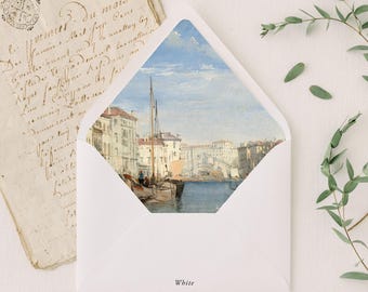Forros para sobres y sobres A7 de estilo italiano. Forros para sobres con estampados vintage para invitaciones