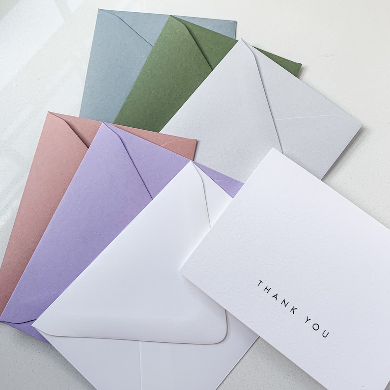 Silver Foil Pressed Thank You Cards / Set of 10 - Etsy
