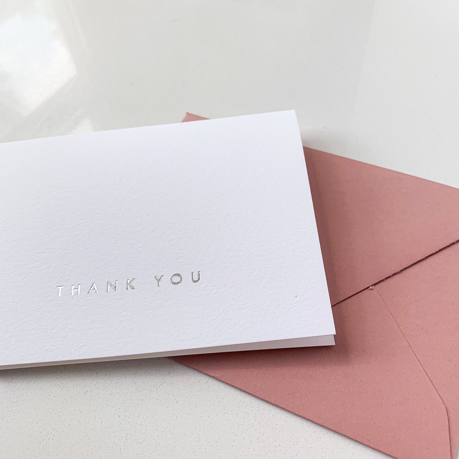 Silver Foil Pressed Thank You Cards / Set of 10 - Etsy