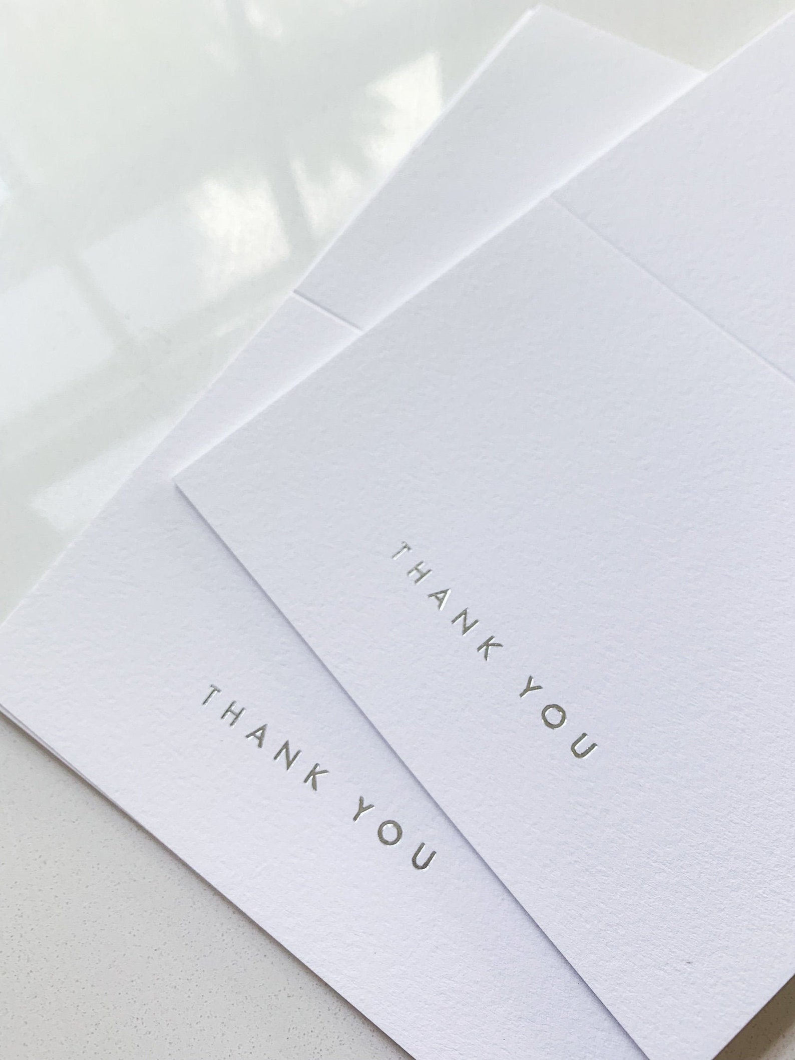 Silver Foil Pressed Thank You Cards / Set of 10 - Etsy