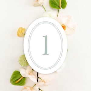 Oval Wedding Table Numbers, Simple Table Number Cards, Wedding Table Numbers, Reception Table Numbers - Rita