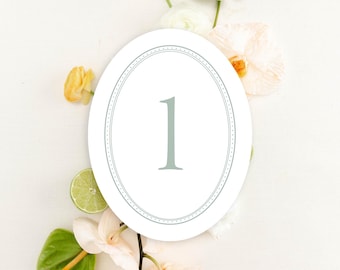 Oval Wedding Table Numbers, Simple Table Number Cards, Wedding Table Numbers, Reception Table Numbers - Rita