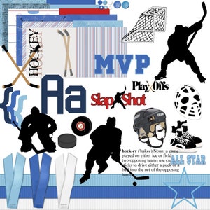Ice Hockey Digital Scrapbook Kit