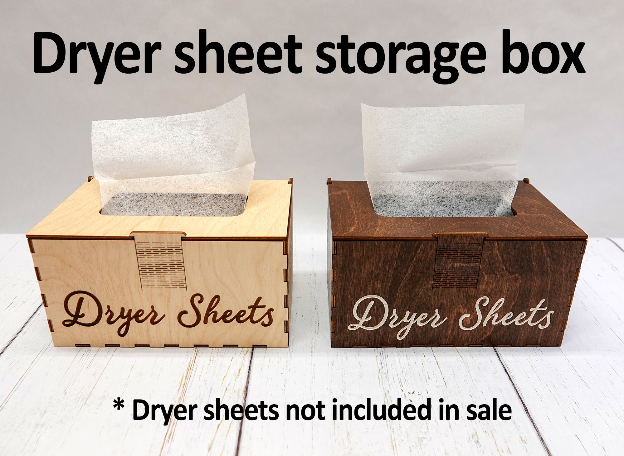 Dryer sheet storage Laundry room decor dryer sheet wood box Etsy