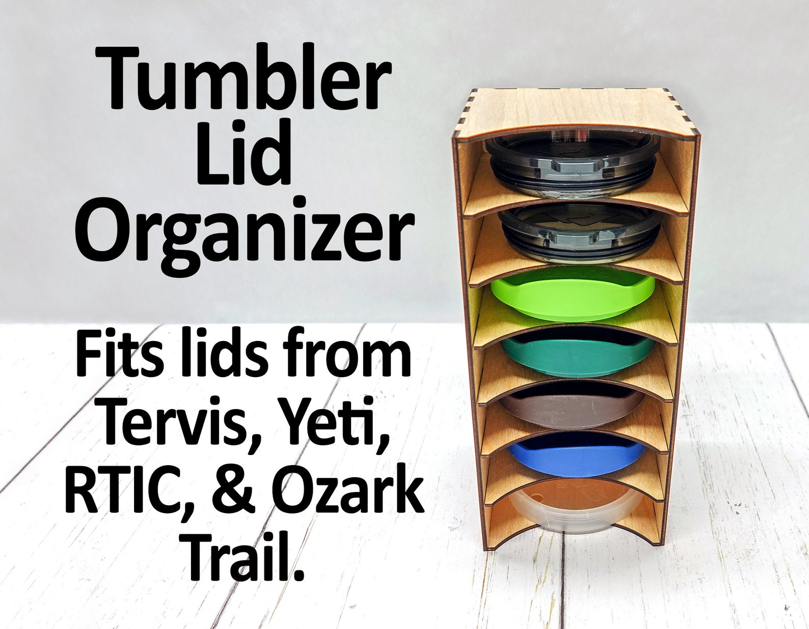 Tumbler Lid Organizer Fits Tervis Yeti RTIC Ozark Trail Etsy