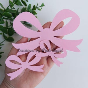 10PCS Bow Cutouts She&#39;s Tying the Knot Party Decorations, Bridal Shower, Engagement Party, Baby Shower It&#39;s a Girl Bow Party Decorations