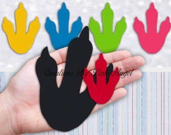 Dinosaur Footprint Cardstock Cutouts, Dinosaur Tracks Paper Punches for Birthday Party Decorations