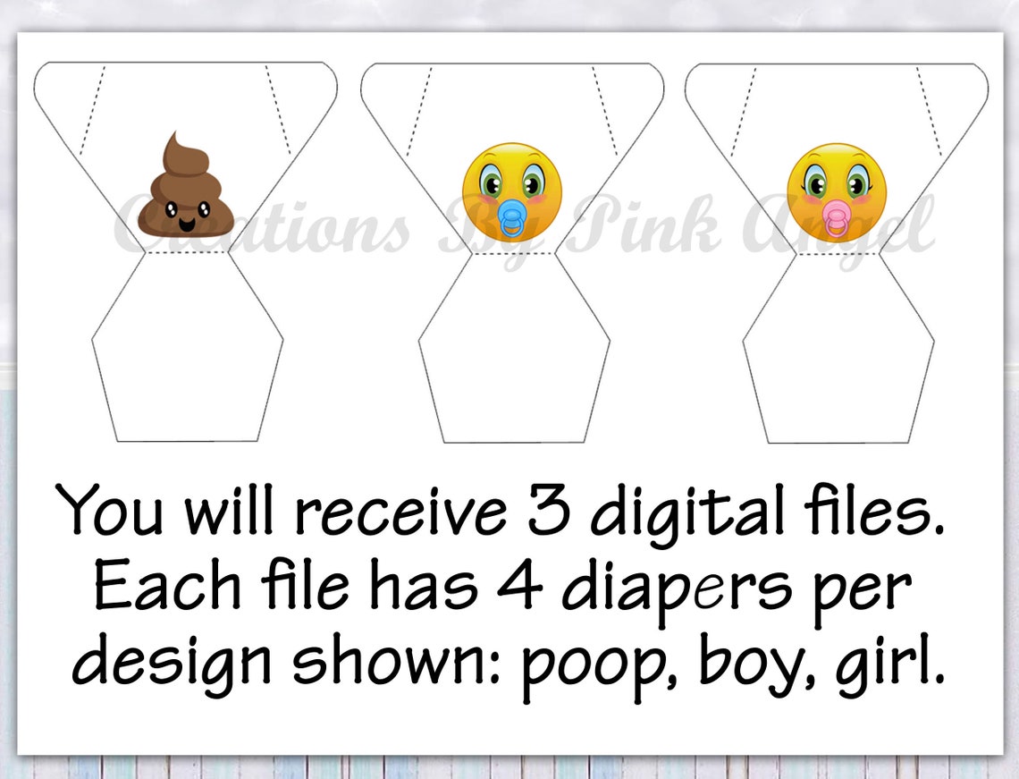 Diaper Game DIGITAL DOWNLOAD Baby Shower Diaper Favors Etsy