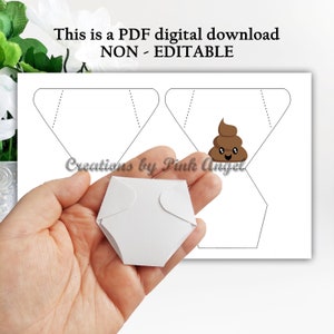 Jeu de couches pour baby shower, téléchargement numérique PDF, modèle de couche sale, jeux amusants pour baby shower garçon ou fille, cadeaux pour les invités de couches Poopie