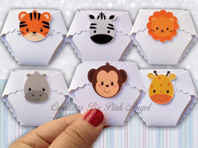 Set Of 12 Safari Animals Baby Shower Favors Jungle Themed Image 0