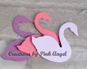 12PCS Swan Cardstock Cutouts, Paper Punches, Die Cuts, Paper Punches, Swan Birthday Party DIY Ideas for Decorations