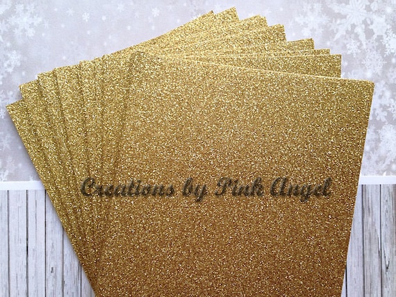 24 Gold Glitter Cardstock Sheets, DIY Party or Wedding Invitations, 5x7  Glitter Cardstock, DIY Glitter Place Cards, 4x6 Cardstock 