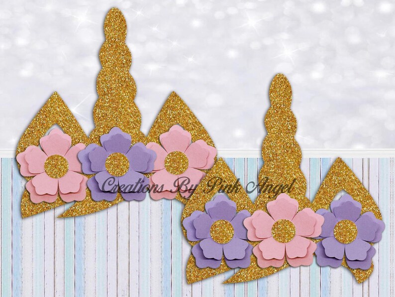 unicorn cutouts set of 6 or more unicorn horn and ears cut etsy
