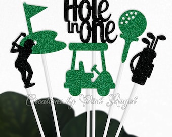 Golf Centerpiece Sticks, Golfer Retirement Centerpieces and Birthday Party Decorations, SET OF 6