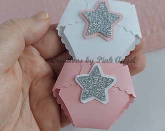 Twinkle Star Dirty Diapers for Baby Shower Games or Guest Pins, Pack of 12 Dirty Diaper Favors