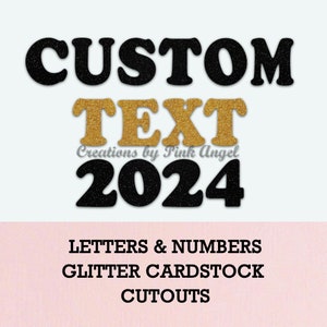 Cutouts Letters or Numbers in Bold Letter Font, Custom Name Cardstock Cutouts Different Sizes and Colors Available