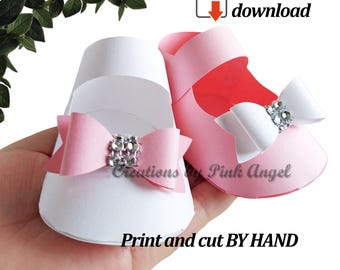 Baby Shoe Template Baby Shower, CUT by HAND PDF Digital Download