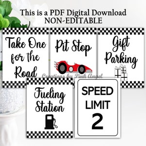 Speed Limit 2, Two Fast Race Car Birthday, Pit Stop, Fueling Station DIGITAL DOWNLOAD Printable, Non-Editable Printable for Racing Birthday