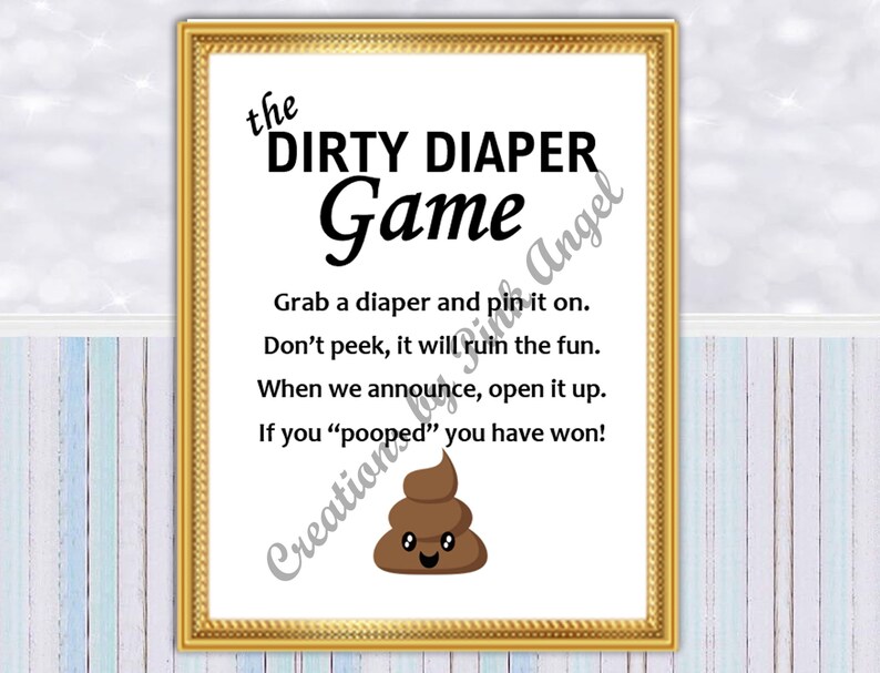 Dirty Diaper Game Template Free