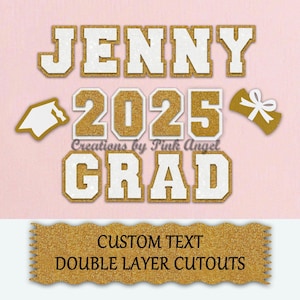 Custom Made Letter Cutouts For Graduation Caps or Leis, Class of 2025 Senior Board Alphabet Letters, Block Varsity Letter and Number Cutouts