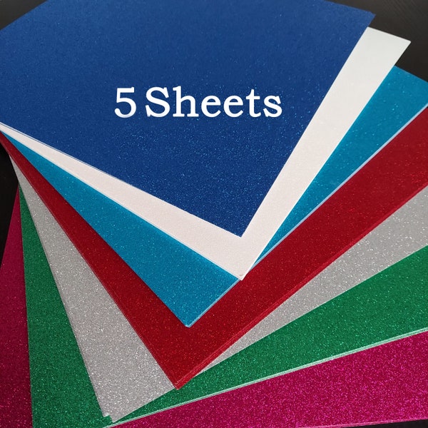 12 x 12 Glitter Cardstock Sheets, No Shed Premium Glitter Cardstock, 250gsm Acid and Lignin Free Craft Supplies