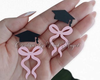 50 piezas de confeti, lazos y birretes de graduación, clase de 2026, decoración de mesa