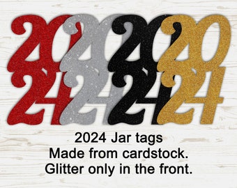 2024 Jar Tags Graduation Party Decorations, Class of 2024 Cutouts for DIY Projects