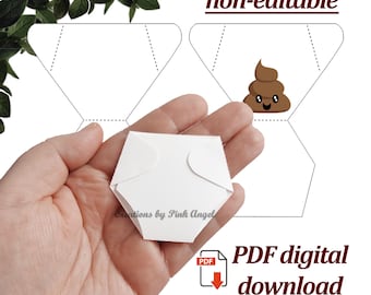 Juego de pañales para baby shower, plantilla para pañales Poopie (descarga digital en PDF)