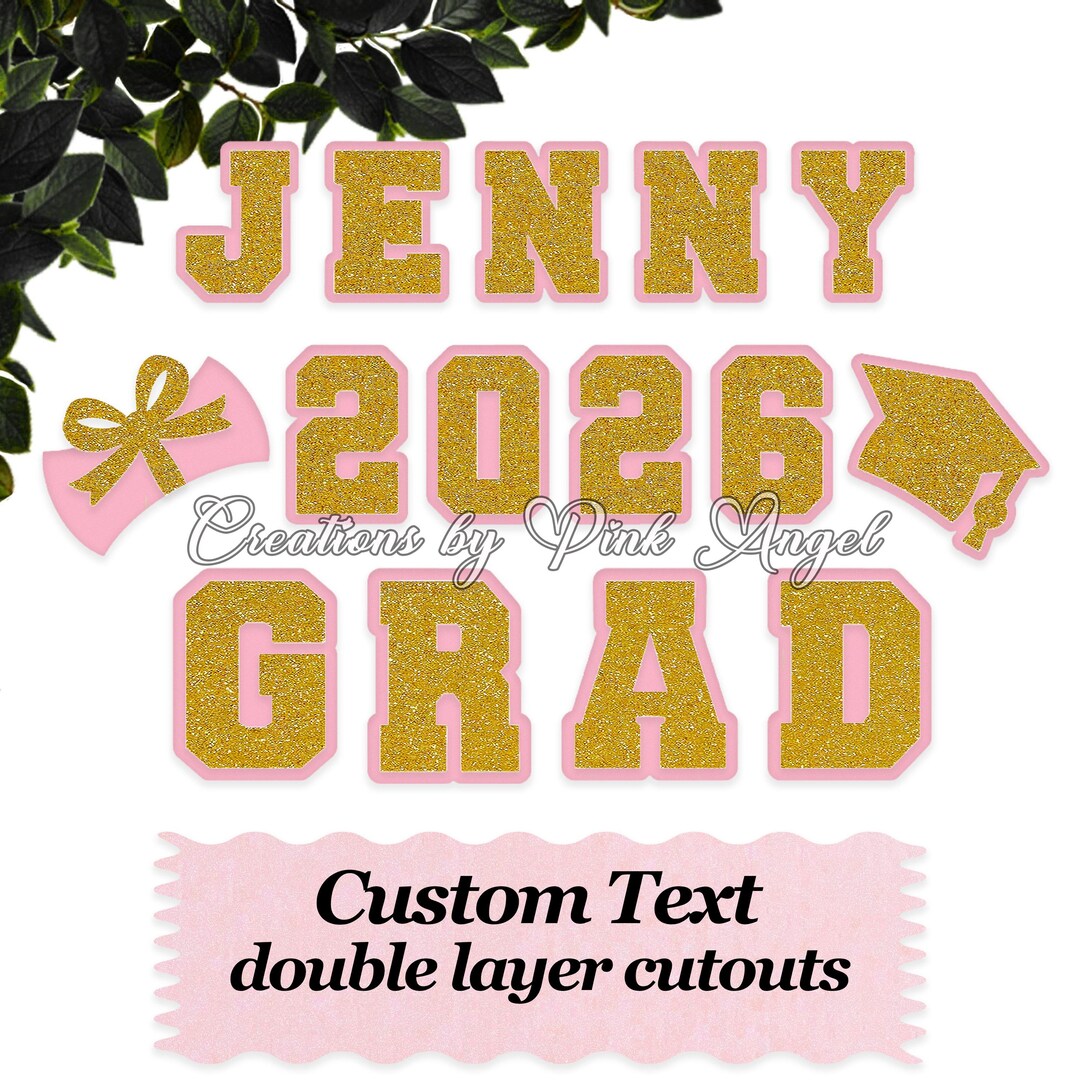 Grad 26 Letters Letter Cutouts for Graduation, Double Layer Lei Letters, Class of 2026 ...