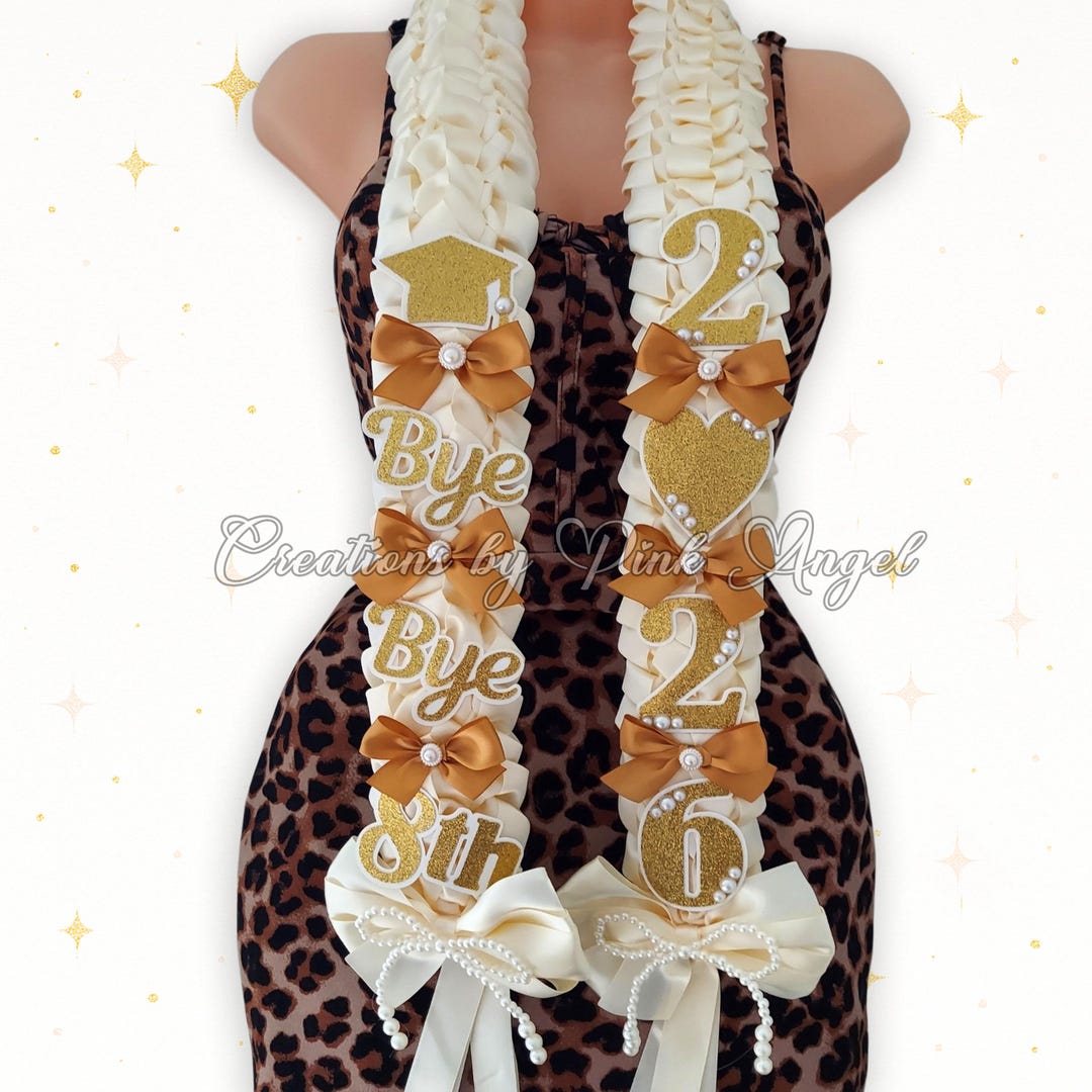 8th Grade Graduation Lei, Middle School Promotion, Open End Ribbon Lei ...