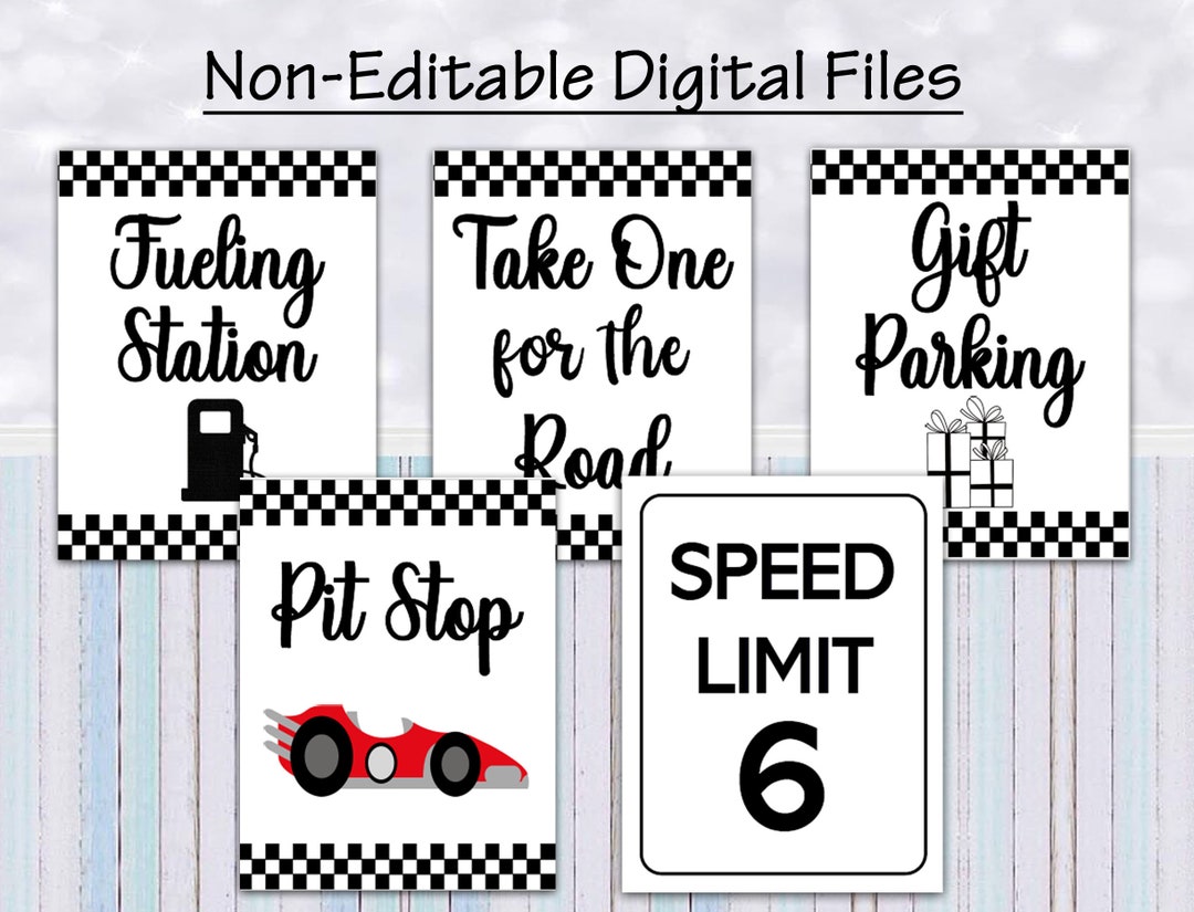 Speed Limit 6 Race Car Birthday, Fueling Station, Pit Stop PDF DIGITAL ...
