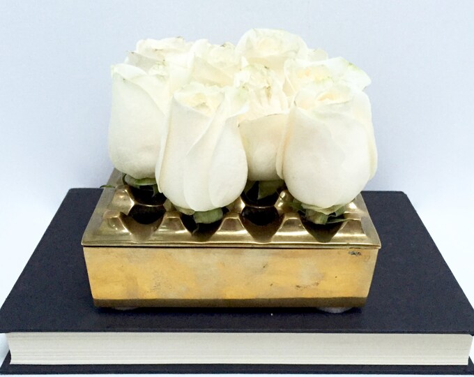 Vintage Solid Brass Box With Lid Modernist Storage Box Etsy