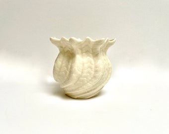Vintage Belleek vase | cream colored pot | Irish porcelain