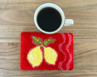 Handmade Yarn Art Mug Rug: Hooked Coaster, Special Gift