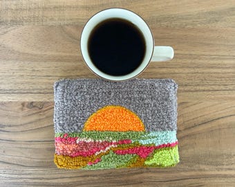 Handmade Yarn Art Mug Rug: Hooked Coaster, Special Gift