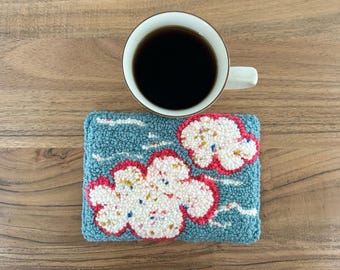 Handmade Yarn Art Mug Rug: Hooked Coaster, Special Gift