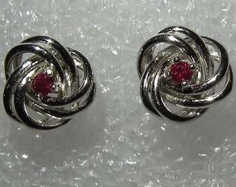 Ruby diamond round cut untreated natural genuine & earrings sterling silver 925 jewelry