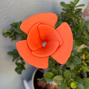 Orange California Poppy Flower Hummingbird Feeder for Patio or Garden